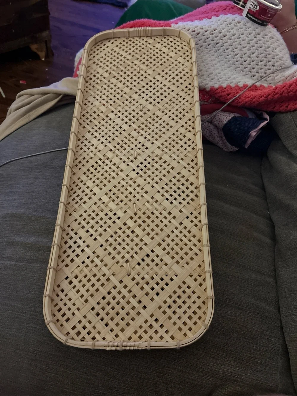Woven Bamboo Tray - Natural Tan GRÅMÖRT Tray, bamboo 28” x 11”